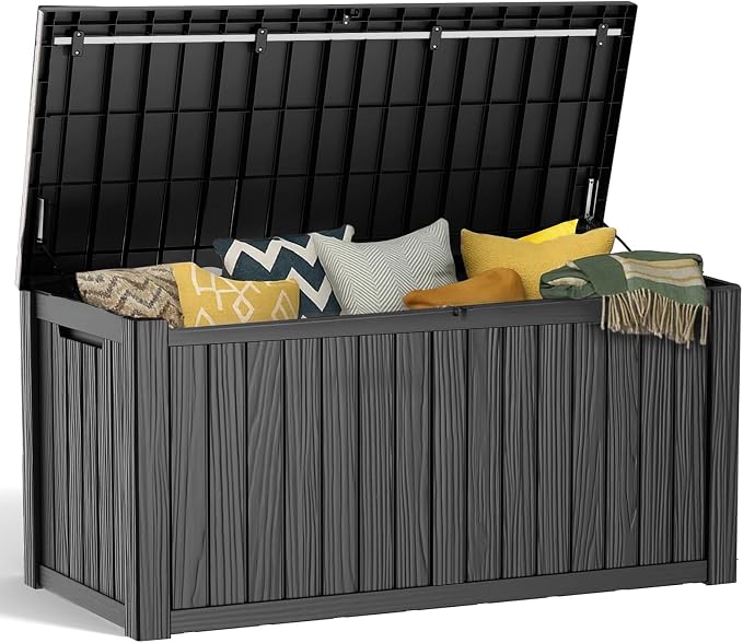 180 Gallon Resin Deck Box, Lockable Patio Outdoor Storage Box by OutdoorLivingPerfected