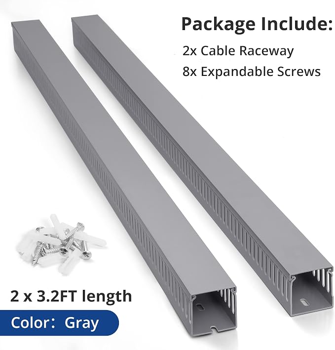 ZhiYo 3x3in Cable Raceway, 6.6FT Large Wire Tray, Cord Hider - Image 5