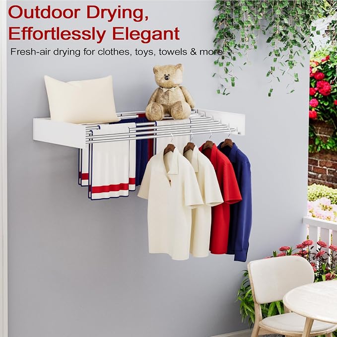 Wall Mounted Drying Rack 40", Foldable Laundry Drying Rack - Image 3