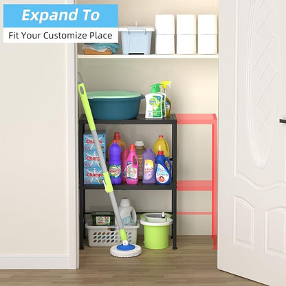 2-Tier Expandable Metal Storage Shelves, 150LBS Heavy Duty Shelving Units and - Image 7