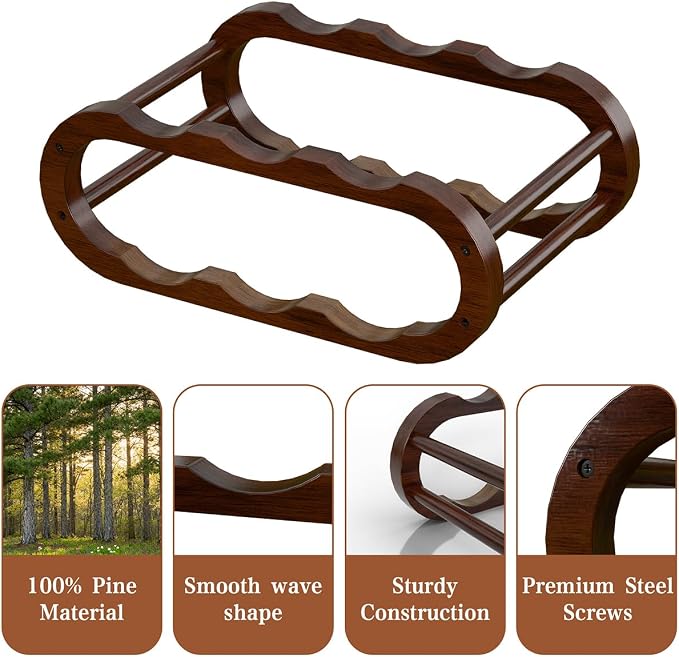 PEKER Wine Rack – Small Countertop Wine Rack & Wine Bottle Holder - Image 5