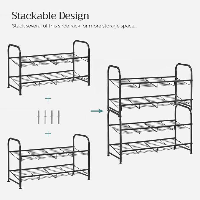SONGMICS Shoe Rack, 2 Tier Shoe Organizer - Image 7