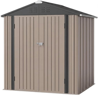 JUMMICO Metal Outdoor Storage Shed 6 x 8 FT Metal Shed by JUMMICO