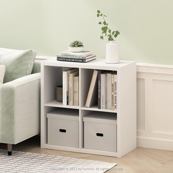 Furinno Cubicle Open Back Decorative Cube Storage Organizer, Reversible Bookcase - Image 2