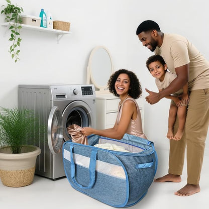 Upgraded 100L Extra Large Mesh Pop Up Laundry Hamper - Image 2