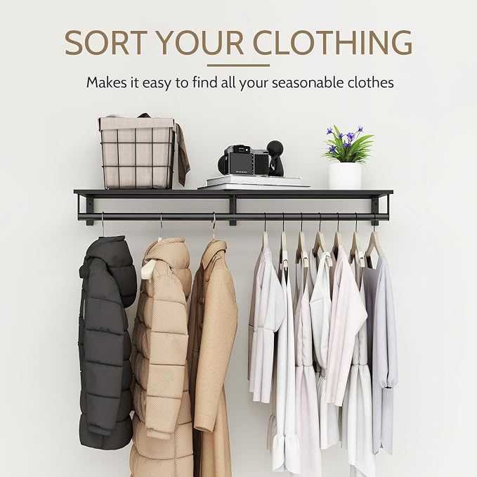 Audmore Wall Mounted Clothes Rack Closet Rod - Image 2