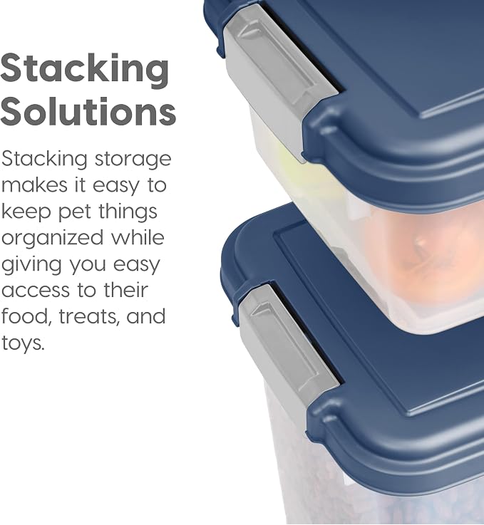 IRIS USA Dog Food Storage Container 30 lb + 11 lb, Stackable Combo Set - Image 9
