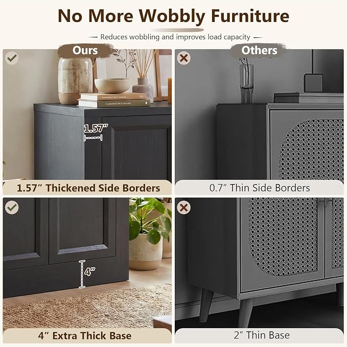 39" W Modern Buffet Cabinet - Image 6