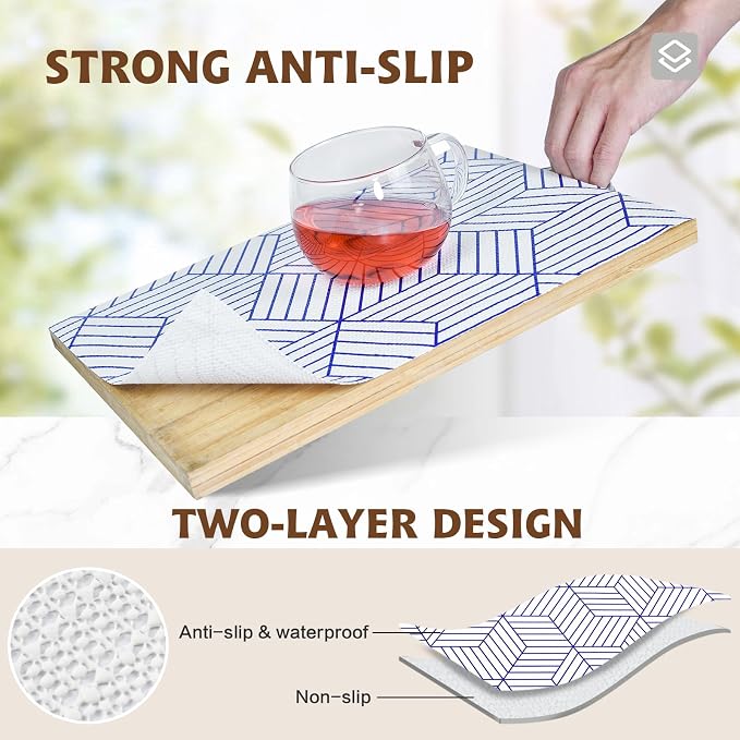 Shelf Liners for Kitchen Cabinets 23.6" x 354.3", Non Adhesive Cabinet Liner - Image 3