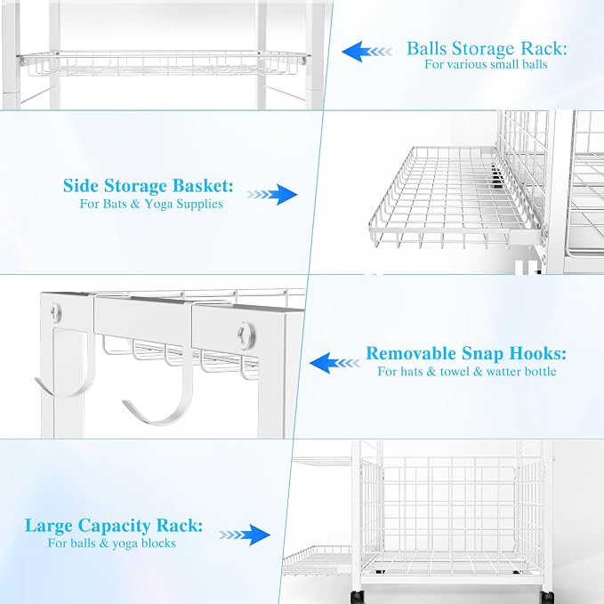Sports Equipment Garage Organizer, Garage Ball Storage Rack - Image 5