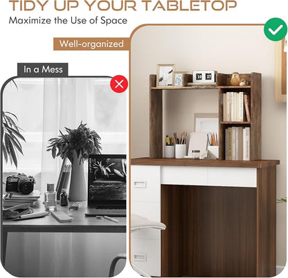 Tangkula Desktop Bookshelf, Countertop Storage Hutch - Image 9