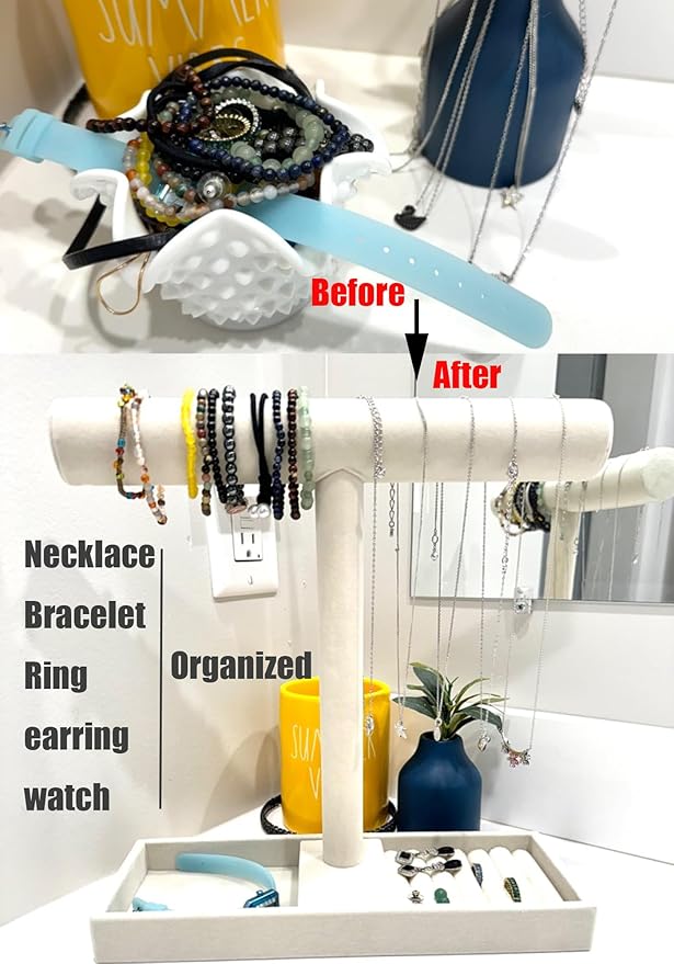 Multi-Use Jewelry Holder Stand, Necklace Bracelet Ring Organizer Stand - Image 2