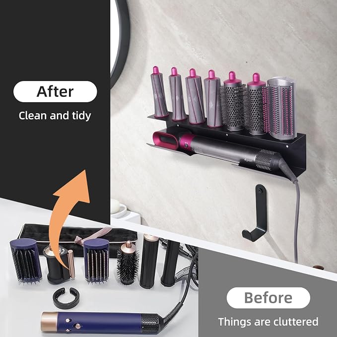 Curling Iron Holder, Flat Iron Holder Wall Mount, Stainless Steel Hair Tool - Image 7