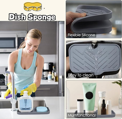 Yasmen Silicone Bathroom Soap Dishes, Sink Sponge Holder - Image 6