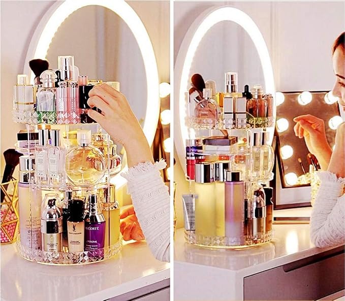 ZHIAI 360 Rotating Makeup Organizer, Large Capacity Cosmetics Organizer - Image 8