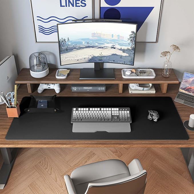 DAWNTREES Dual Sided Desk Mat, Leather Desk Pad, Cork Desk Mat Protector - Image 6