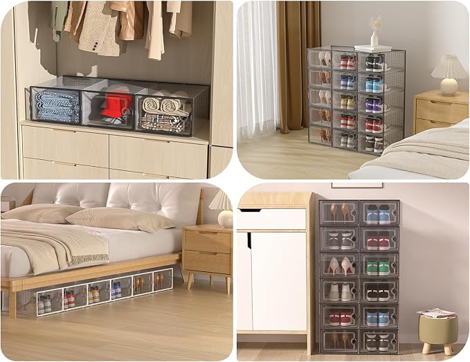 Kuject XX-Large Shoe Storage Boxes 12 Pack, Entryway & Under-Bed Storage - Image 8