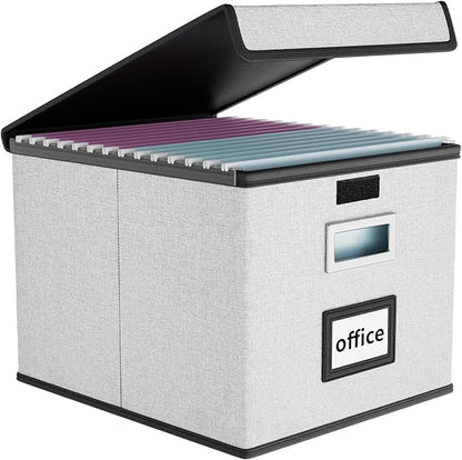 File Organizer Box with Lids, Collapsible File Folder Organizer | File Box with by Huolewa