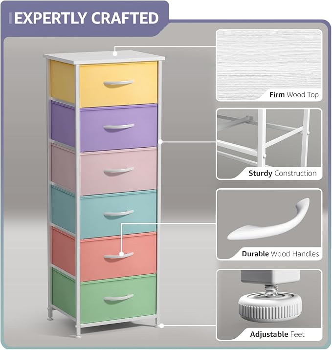 Sorbus Fabric Dresser for Kids Bedroom - Image 4