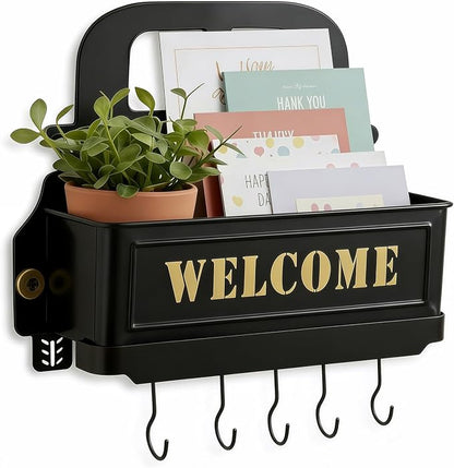 Truck Farmhouse Key Rack & Rustic Metal Wall Planter, Wall Mounted Flower Pot by Unknown
