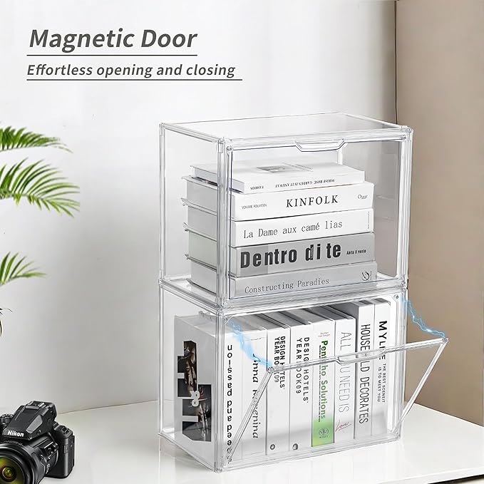 LXLXXL Cube Storage Organizer Acrylic Book Case Display Case Box Stackable Book - Image 3