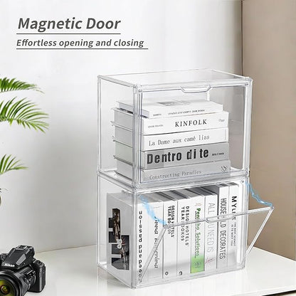 LXLXXL Cube Storage Organizer Acrylic Book Case Display Case Box Stackable Book - Image 3