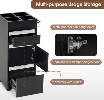 BarberPub Salon Trolley with Drawers Barber Cart Storage Cabinet Beauty - Image 5