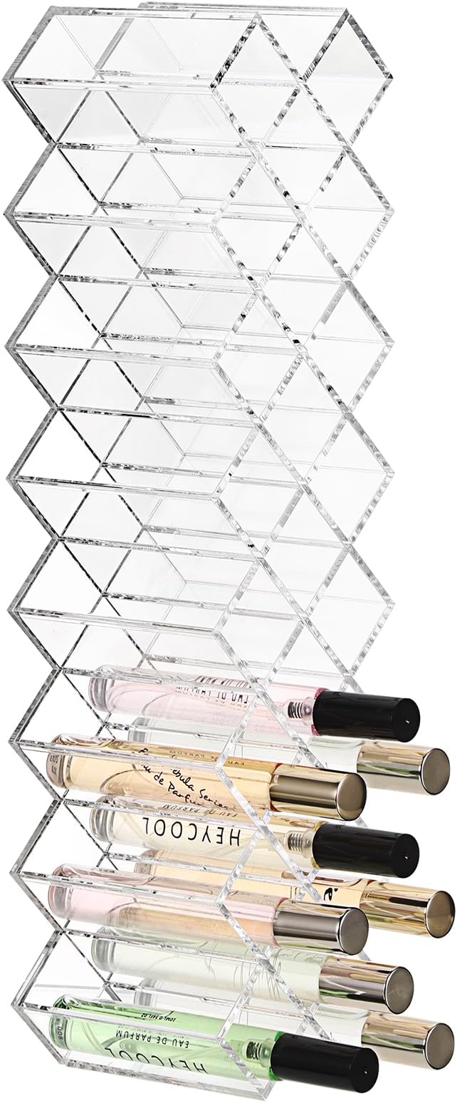 ELLDOO Rollerball Perfume Organizer, 23 Spaces Clear Acrylic Perfume Storage by ELLDOO