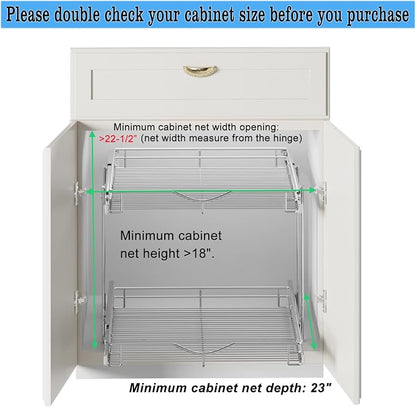 DINDON Pull Out Cabinet Organizer, Cabinet Pull Out Shelves, 2 Tier Pull Out - Image 6