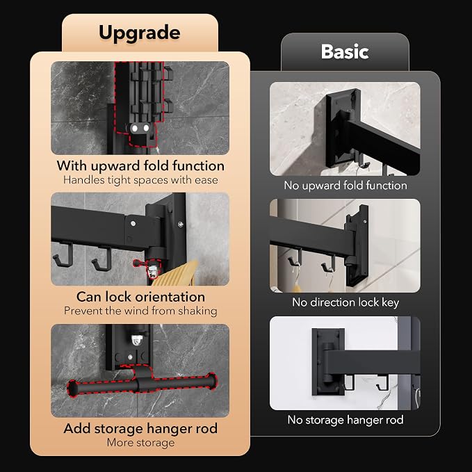 Wall Mounted Clothes Hanger, Clothes Drying Rack, Laundry Drying Rack, Drying - Image 2