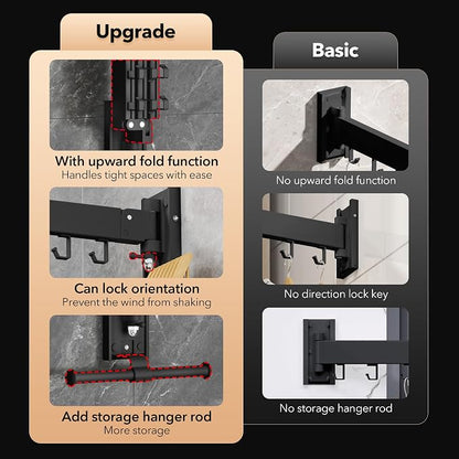 Wall Mounted Clothes Hanger, Clothes Drying Rack, Laundry Drying Rack, Drying - Image 2