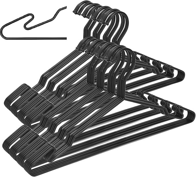 Heavy Duty Metal Hangers with Unique Hook Design Durable & Sturdy Coat Hangers by MLMDLux
