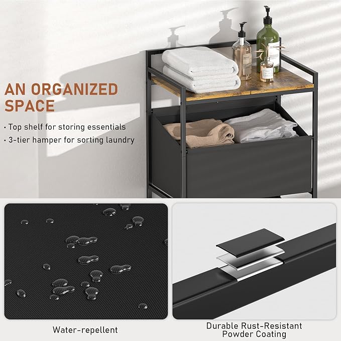3-Tier Laundry Hamper Sorter - Image 4