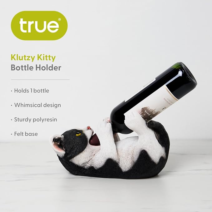 True Klutzy Kitty Cat Countertop Wine Bottle Holder Kitchen Decor Tabletop Wine - Image 2