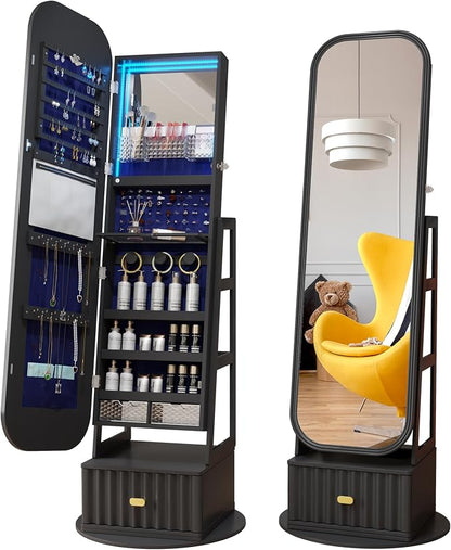 61" Full Length Mirror Jewelry Cabinet by SKKTKT