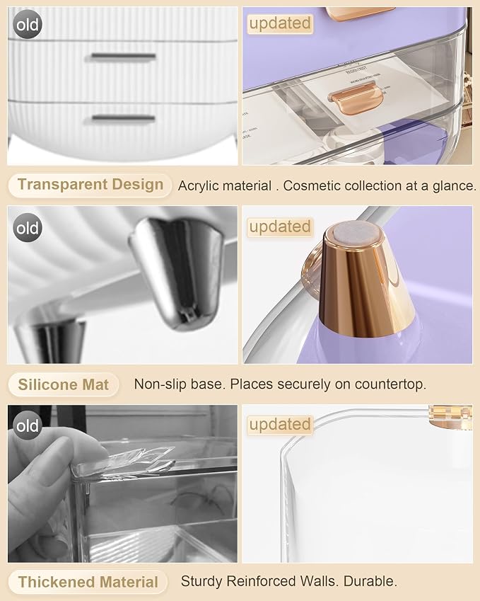 Makeup Organizer Countertop, Skincare Holder Bathroom Counter Organizer - Image 4