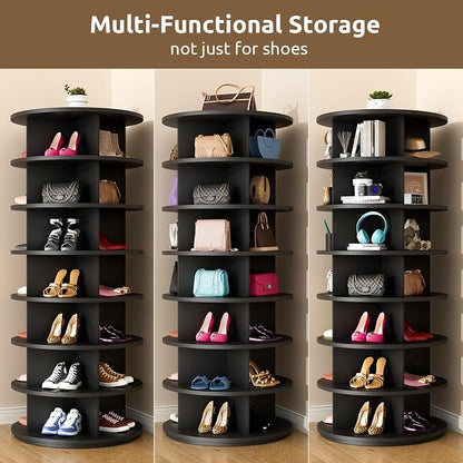 Rotating Shoe Rack 7 Tier Spinning Shoes Organizer Tower - Image 6