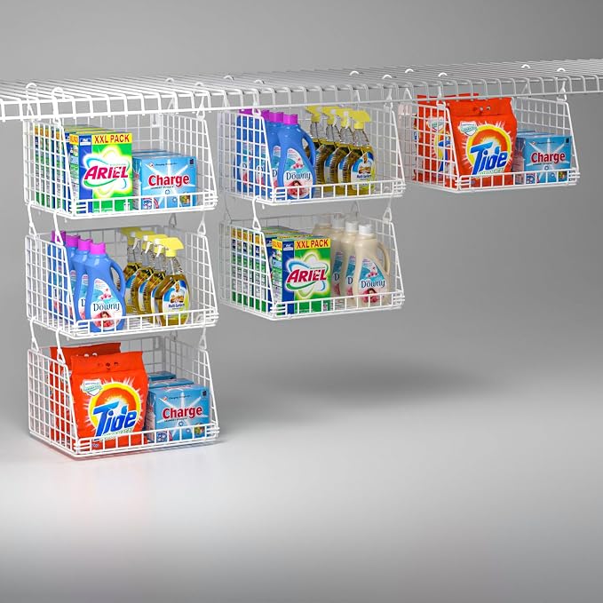 PUPPYCUTE 3-Pack Laundry Room Organization and Storage, Hanging Wire Basket by PUPPYCUTE