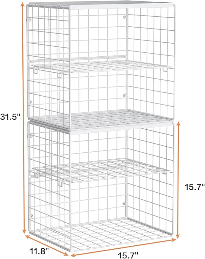 Huxitocan 4-Tier Stackable Closet Organizers and Storage Shelves, Closet - Image 2