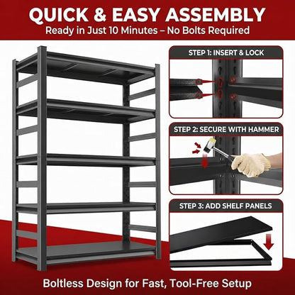Garage Shelving, 3000 LBS Heavy Duty Metal Storage Shelves - Image 9