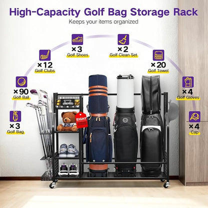 Golf Bag Storage Garage Organizer, Golf Bag Storage Stand and Other Golfing - Image 3