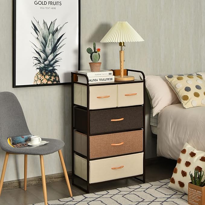 Giantex 5-Drawer Fabric Dresser - Image 2