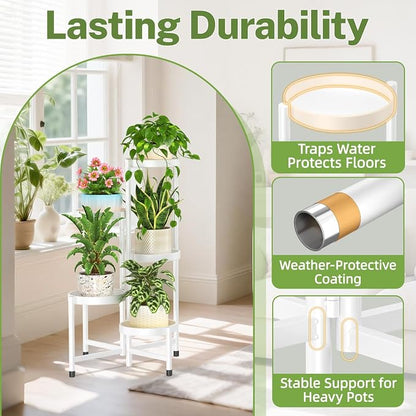 iDavosic.ly Plant Stand Indoor Outdoor, 5 Tier Corner Metal Flower Display - Image 5