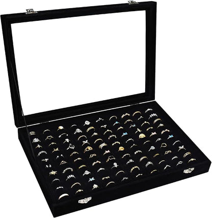 Velvet Ring Display Tray Organizer Box by Siveit