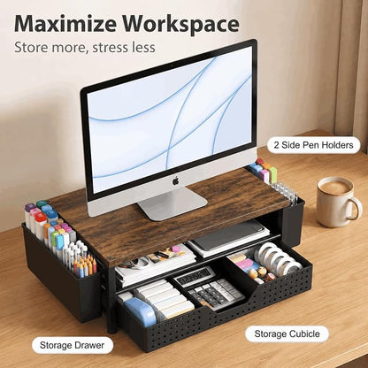 ECOLOVI Desk Organizer and Accessories, 2-Tier Computer Monitor Stand Rise - Image 5