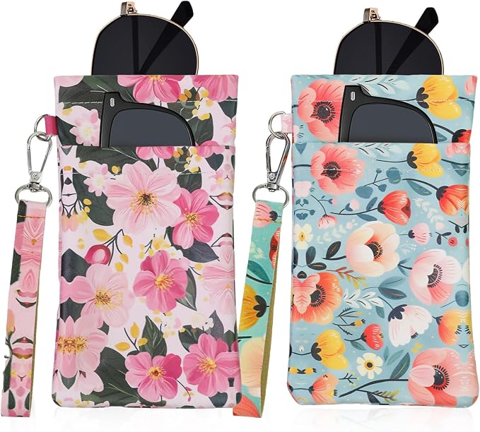 Double Eyeglass Case Soft Dual Glasses Case by FLYINGMAGE