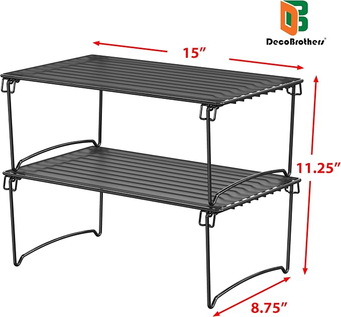 Deco Brothers Stackable Cabinet Shelf Organizer, 2 Pack - Image 6