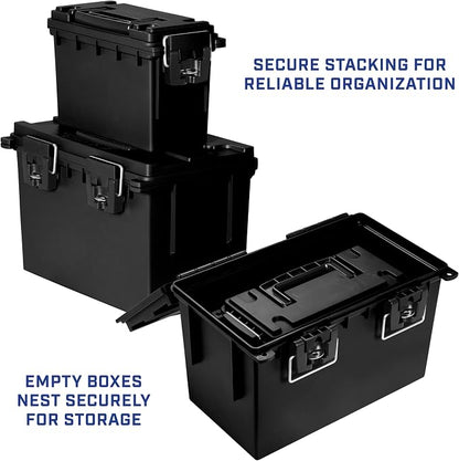 Sheffield Ammo Box Made in USA, Stackable Lockable Ammo Storage Box, Water & - Image 8