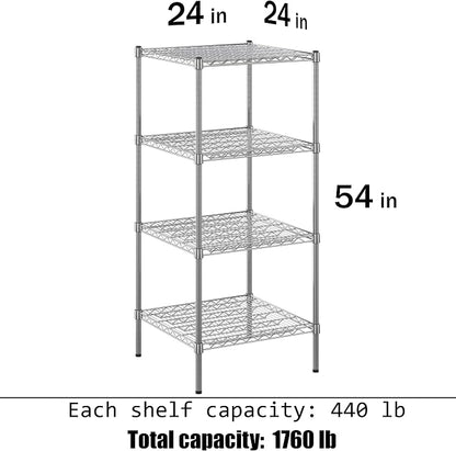 24" Deep x 24" Wide x 54" Height Wire Shelving Kit | 4-Tier | NSF Commercial - Image 3