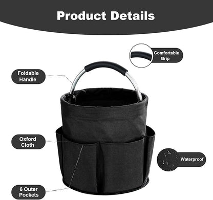 17L Cleaning Caddy with Handle, Cleaning Supplies Organizer, Foldable Storage - Image 5